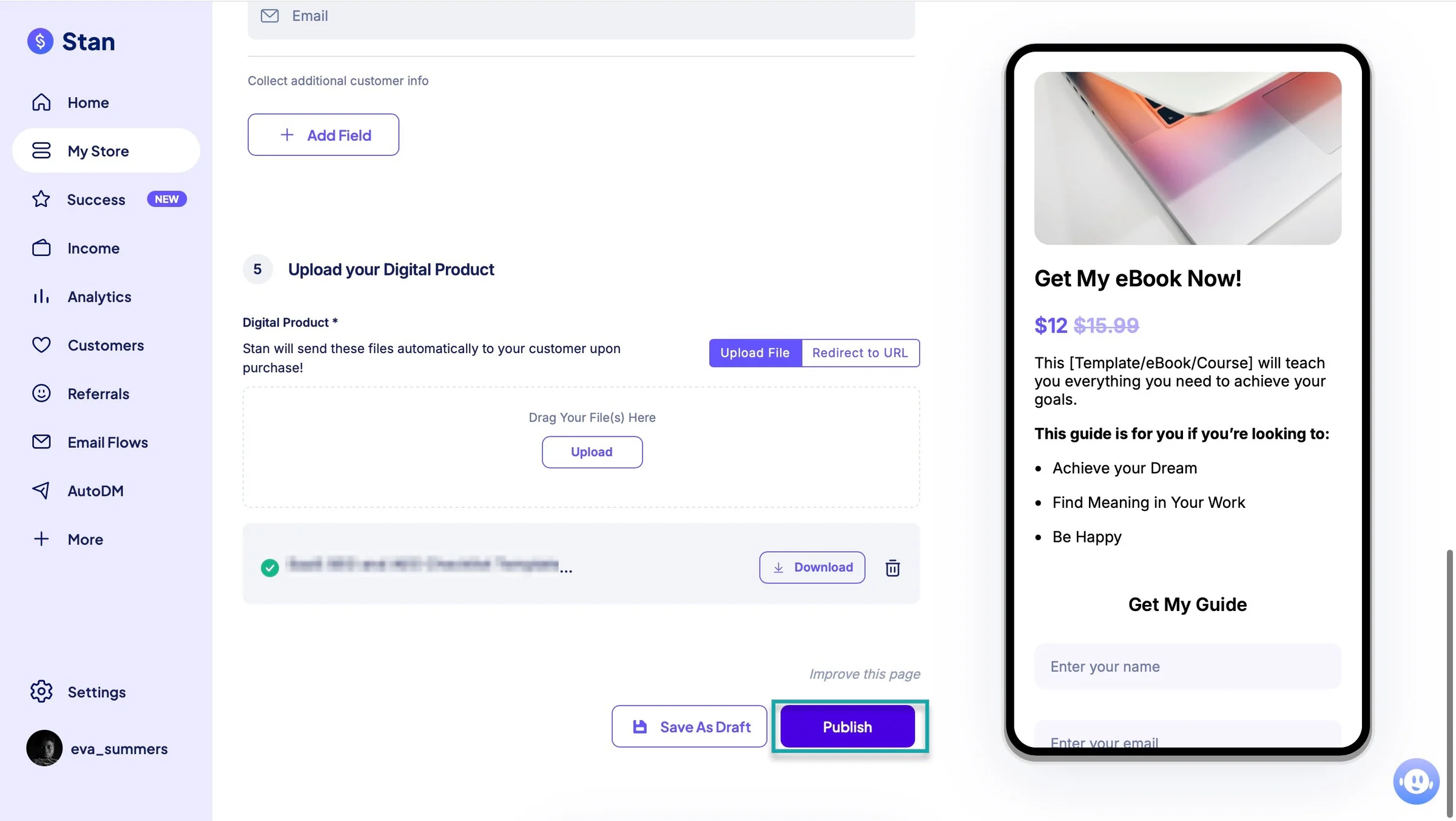publish landing page