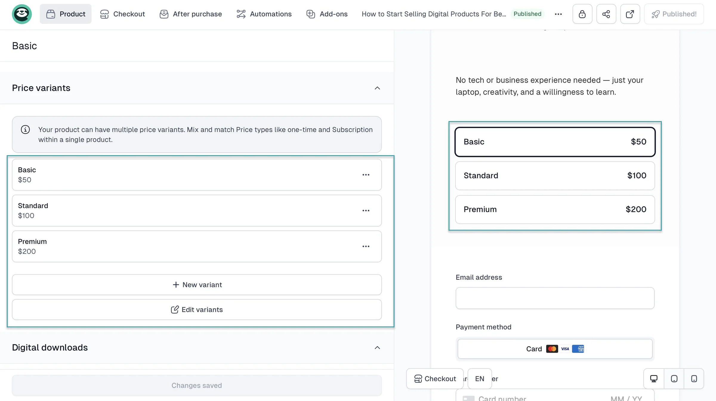 price variants on clickfunnels alternative