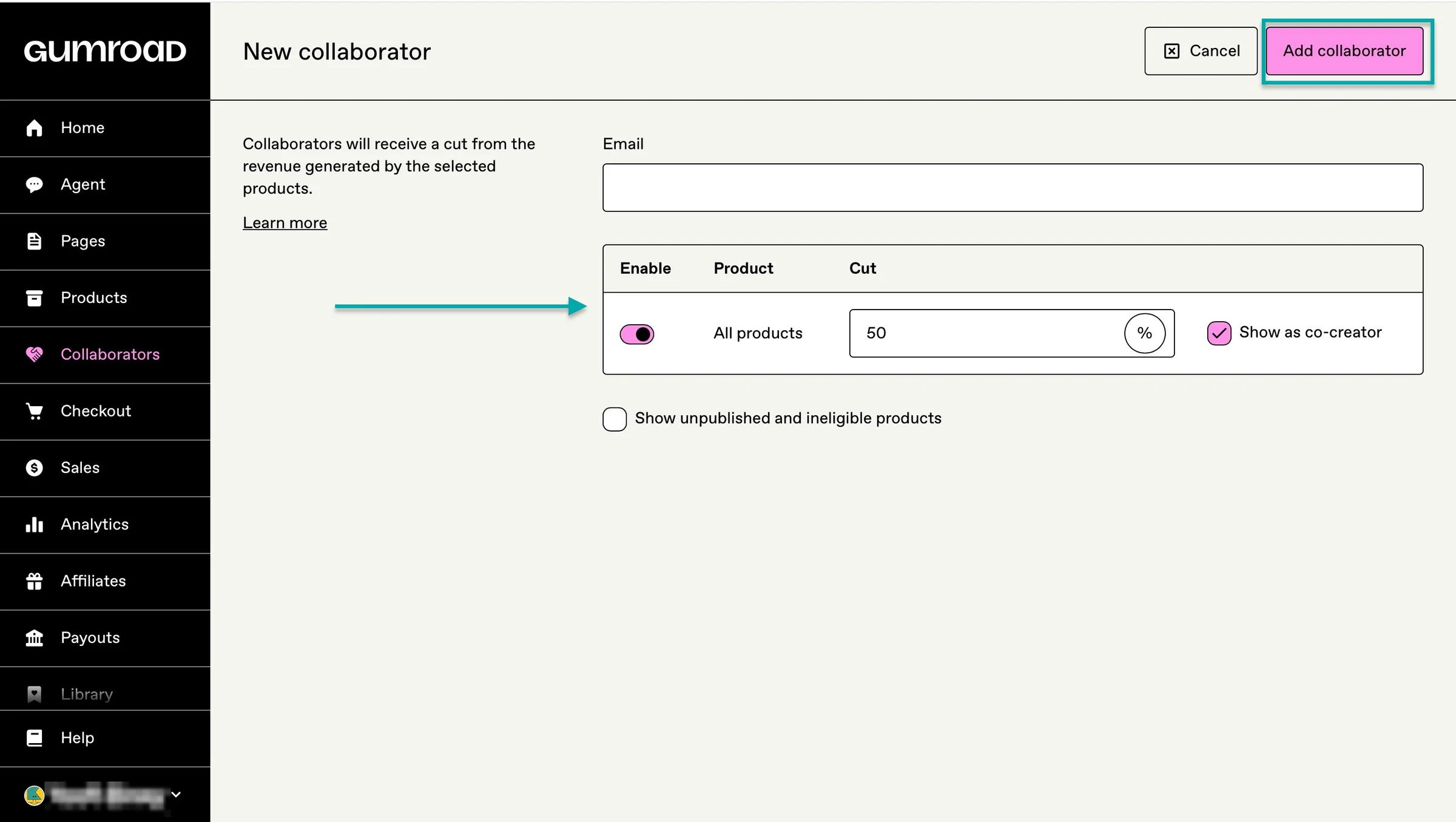 add collaborators on buy me a coffee alternative