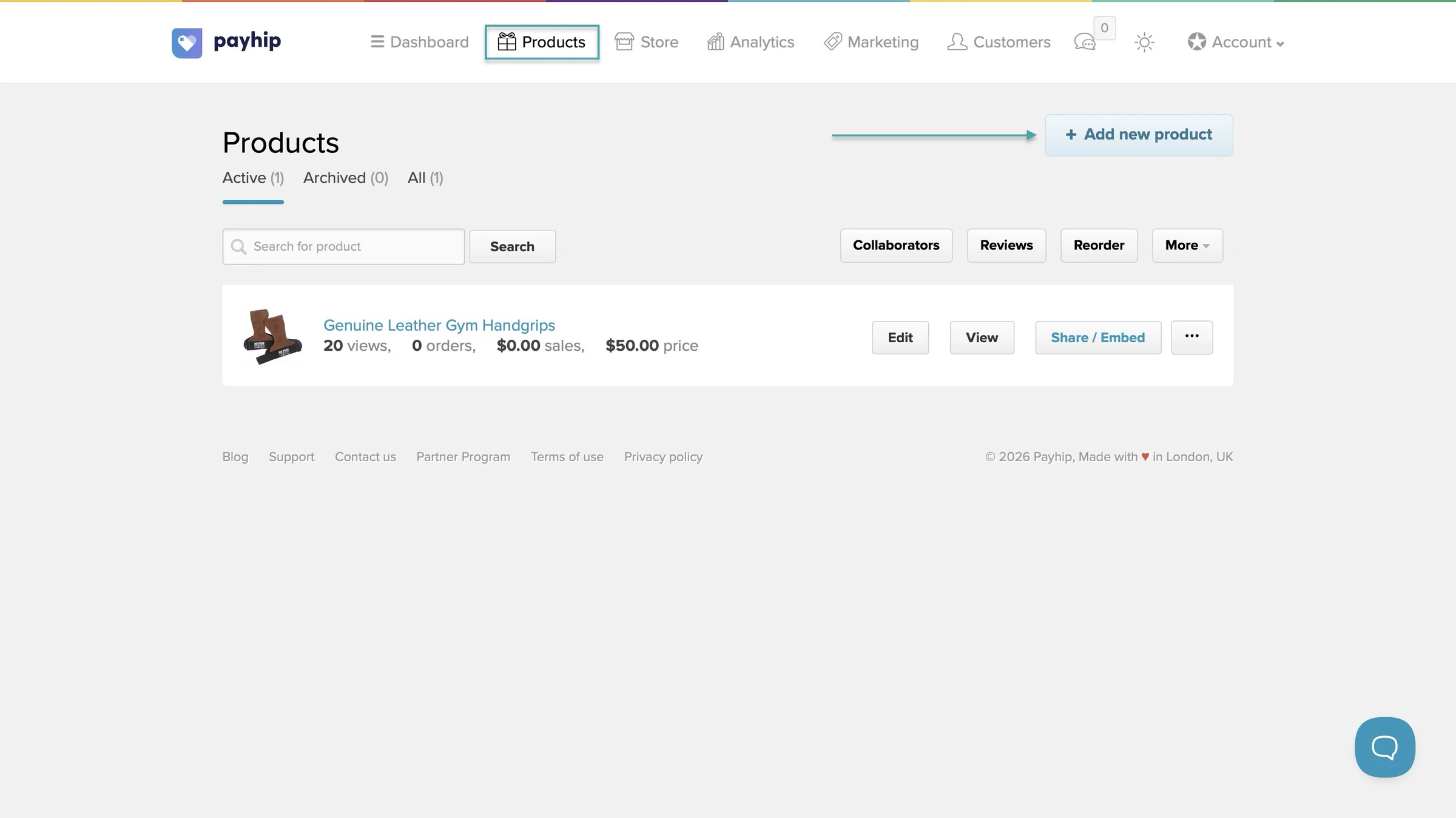 add new product on payhip