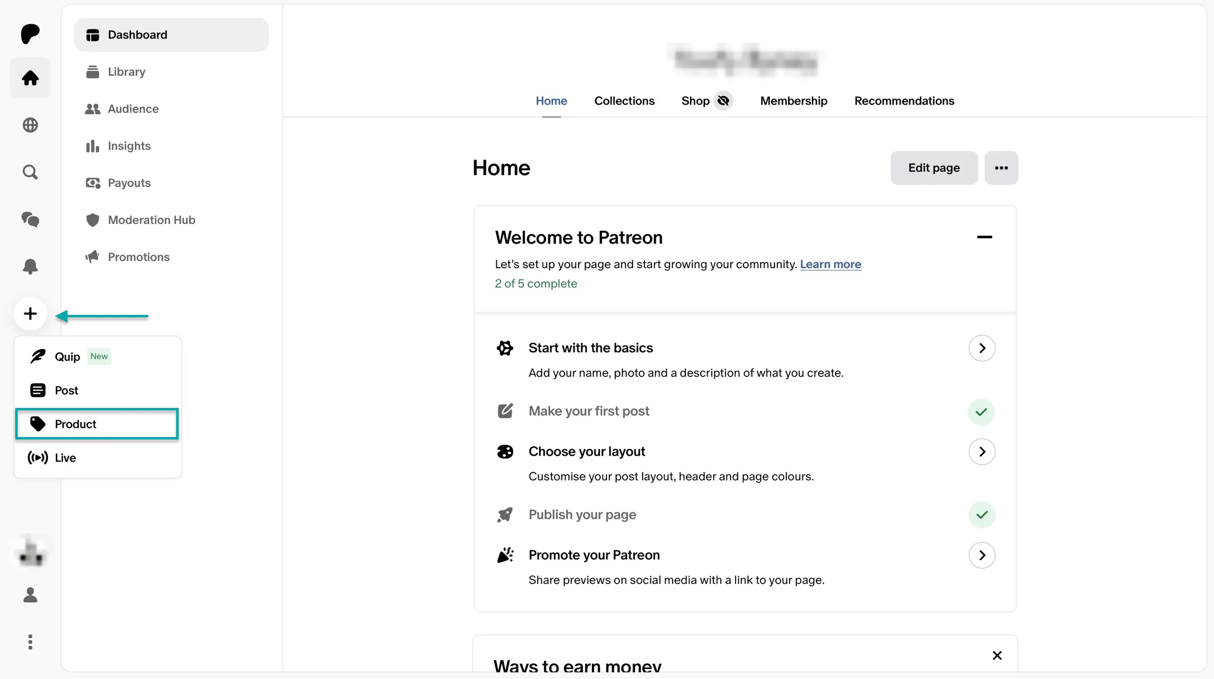 select product in the sidebar