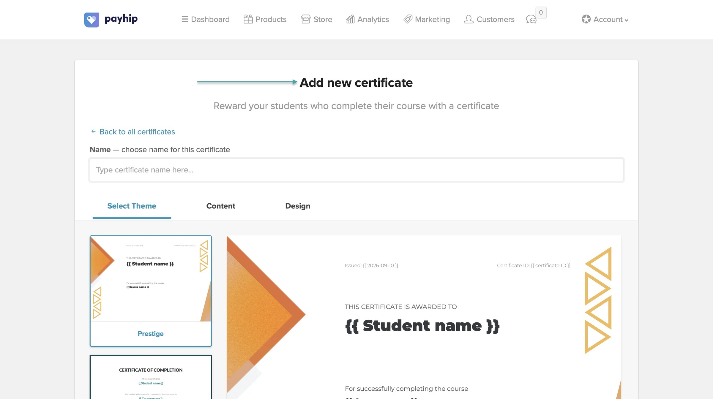 payhip vs gumroad - add new certificate