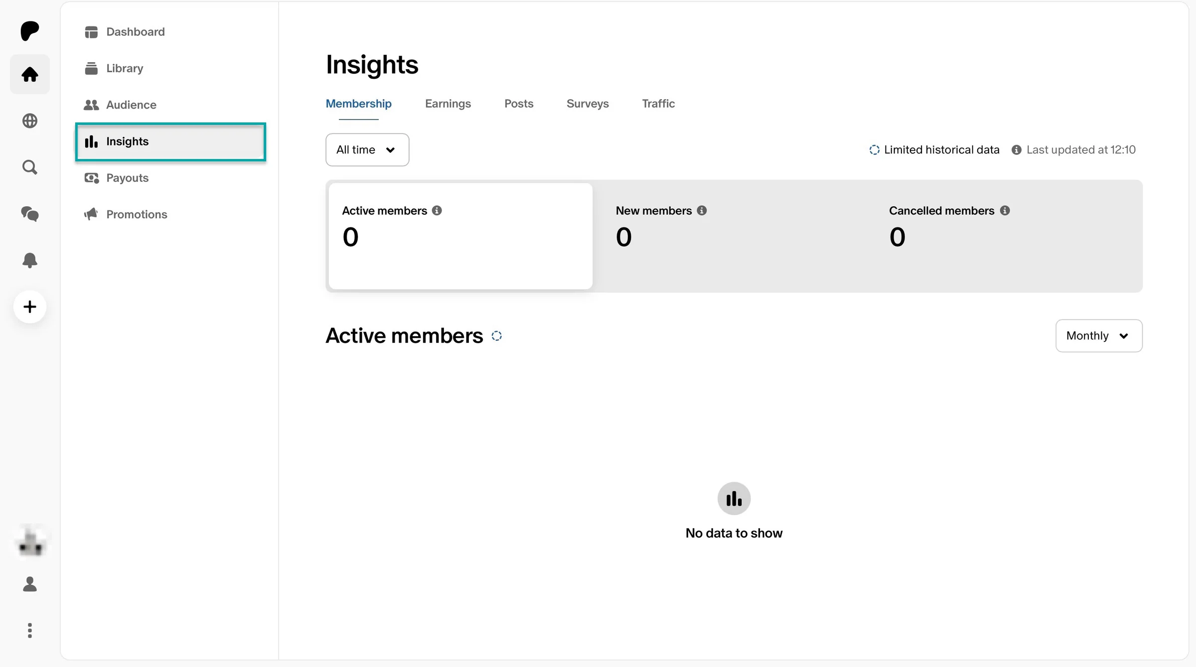 insights feature on patreon