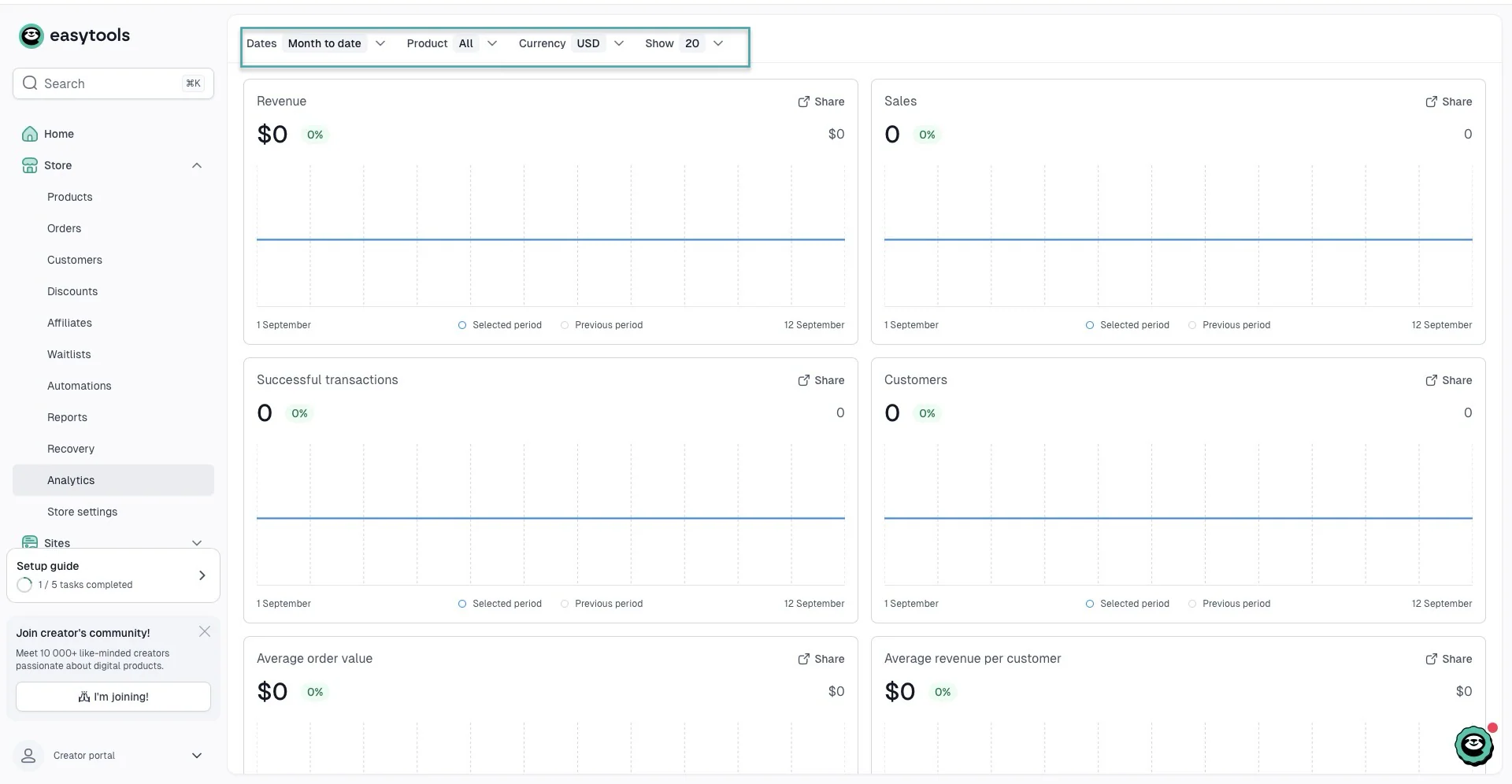 easytools analytics feature