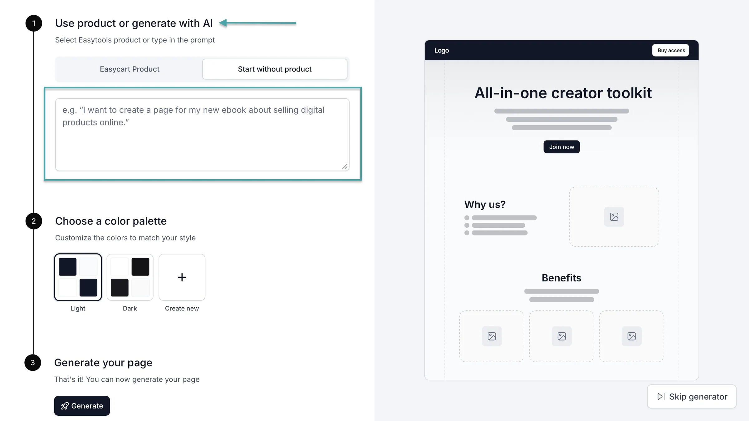 generate with ai