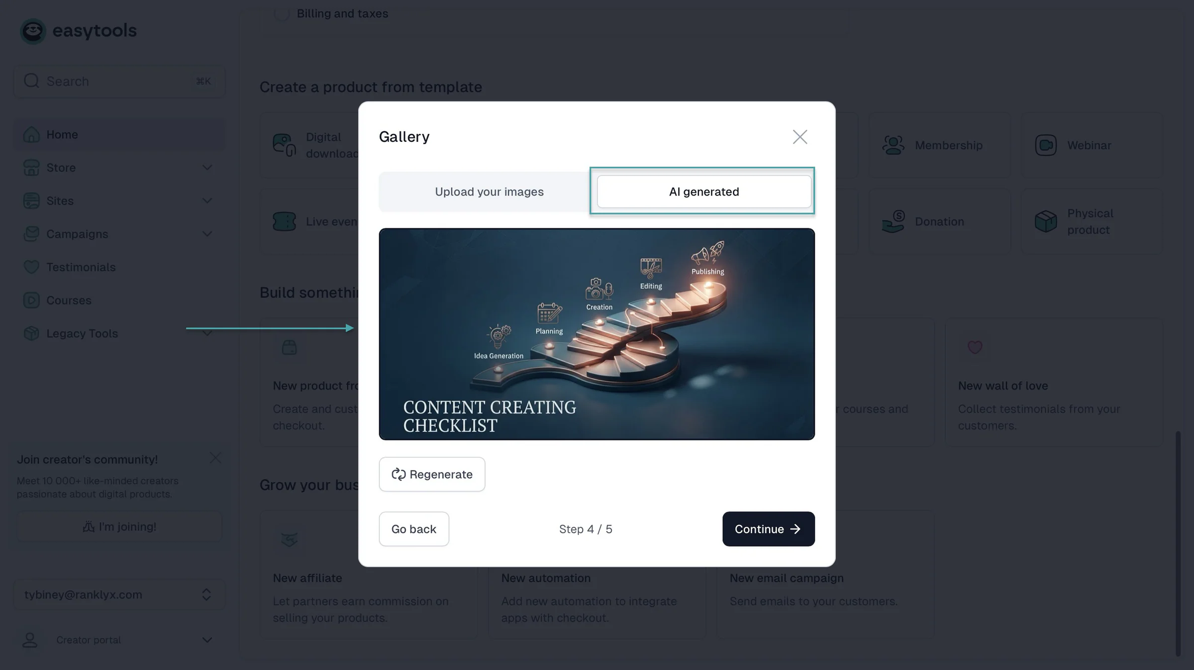 ai image generation on easytools