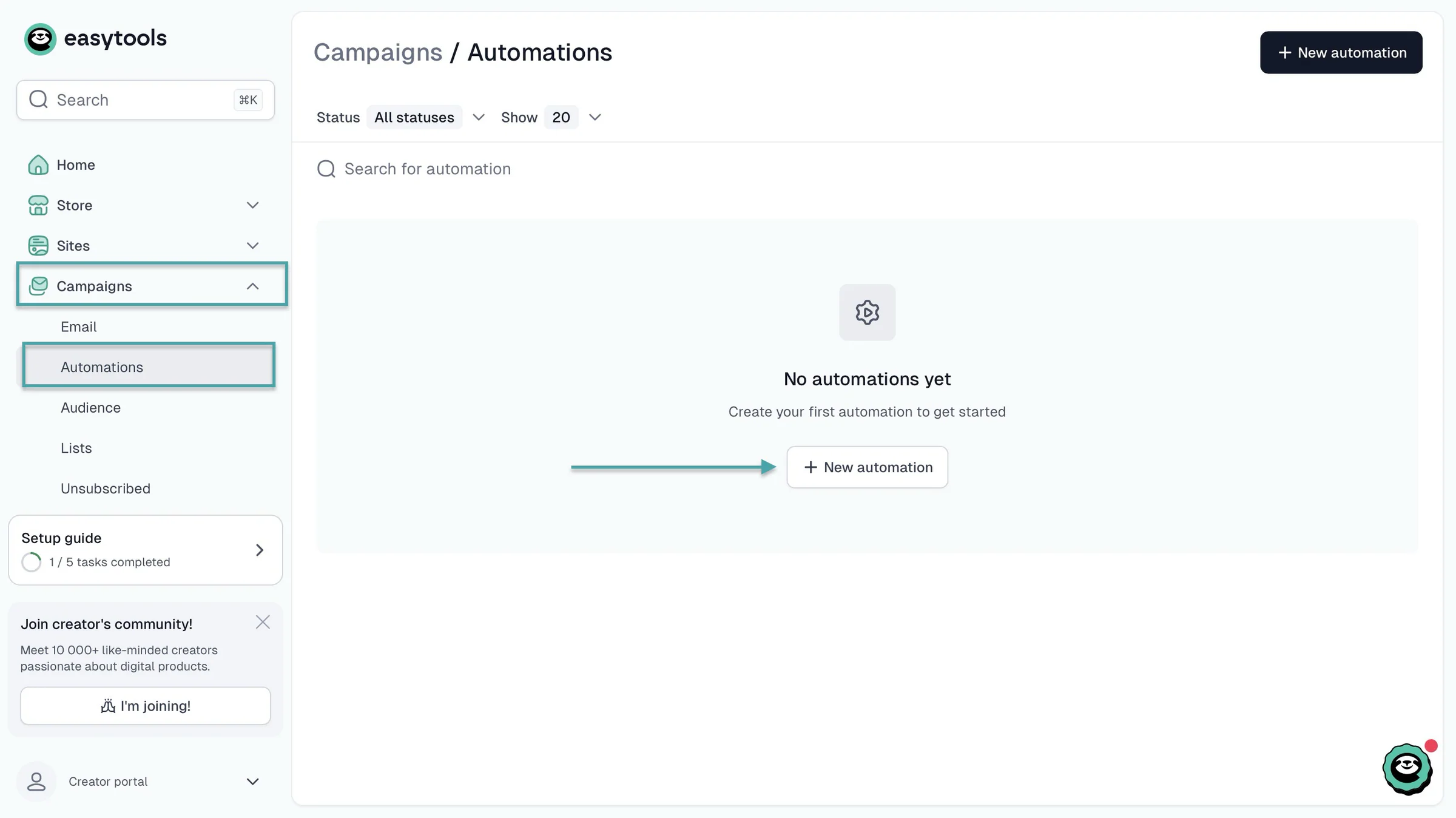 automations on buy me a coffee alternative