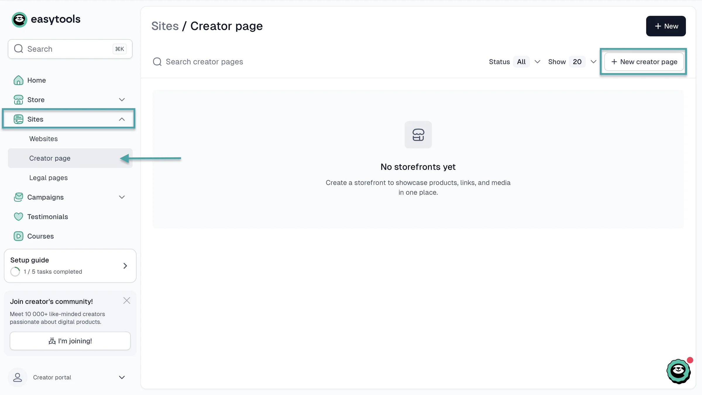 creator page on buy me a coffee alternative