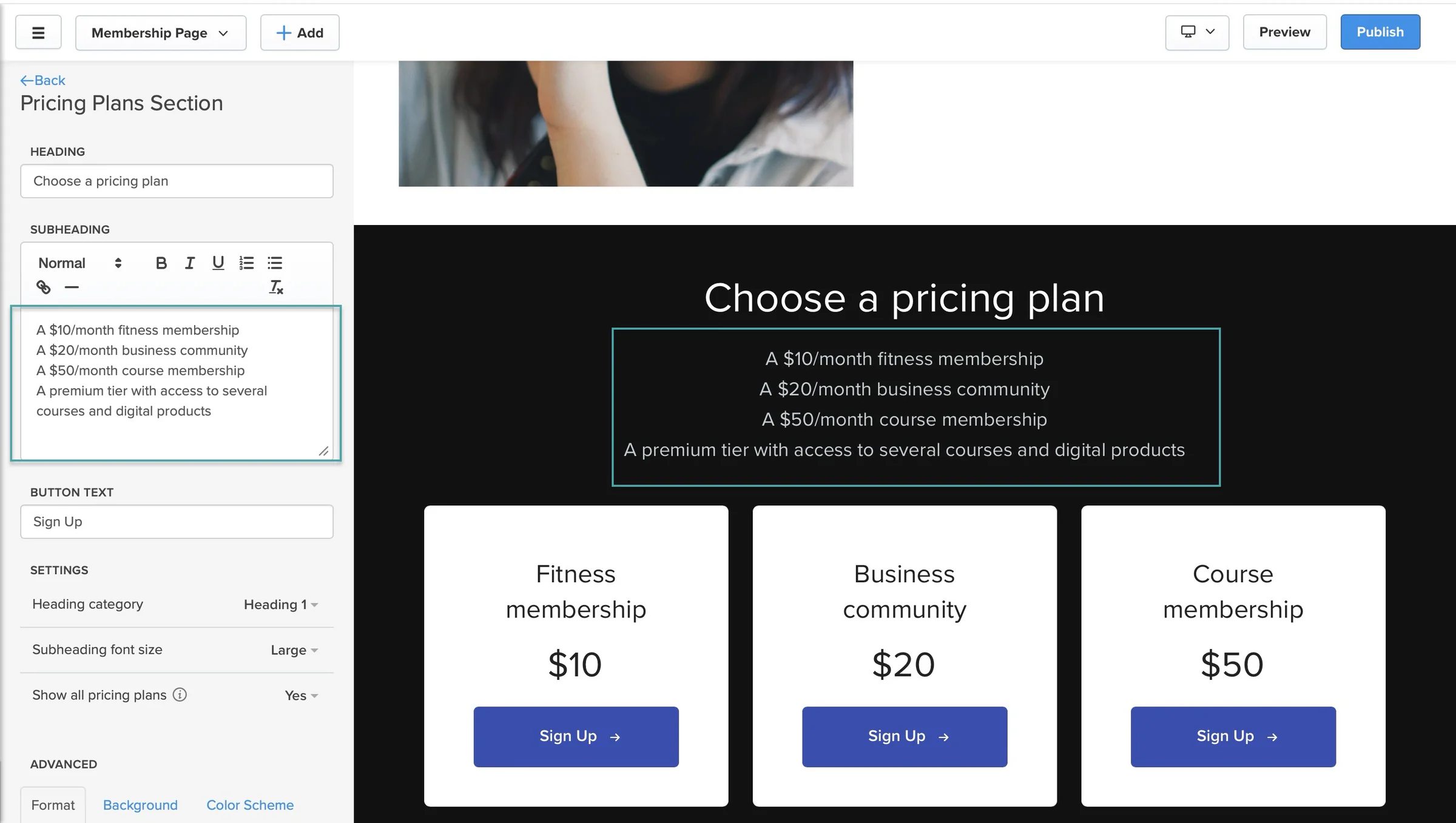 set billing options and price on payhip