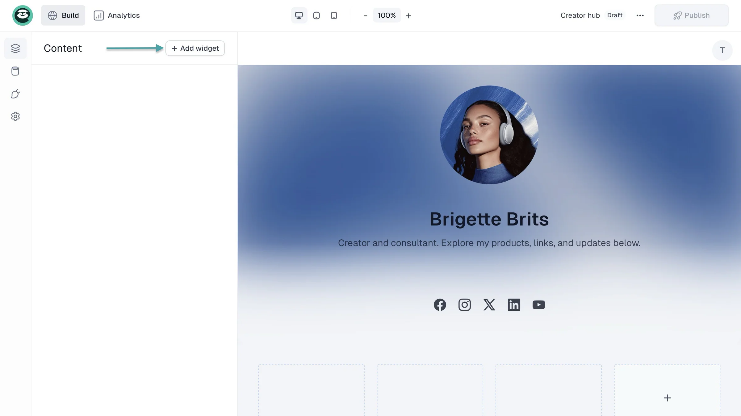 creator page on easytools
