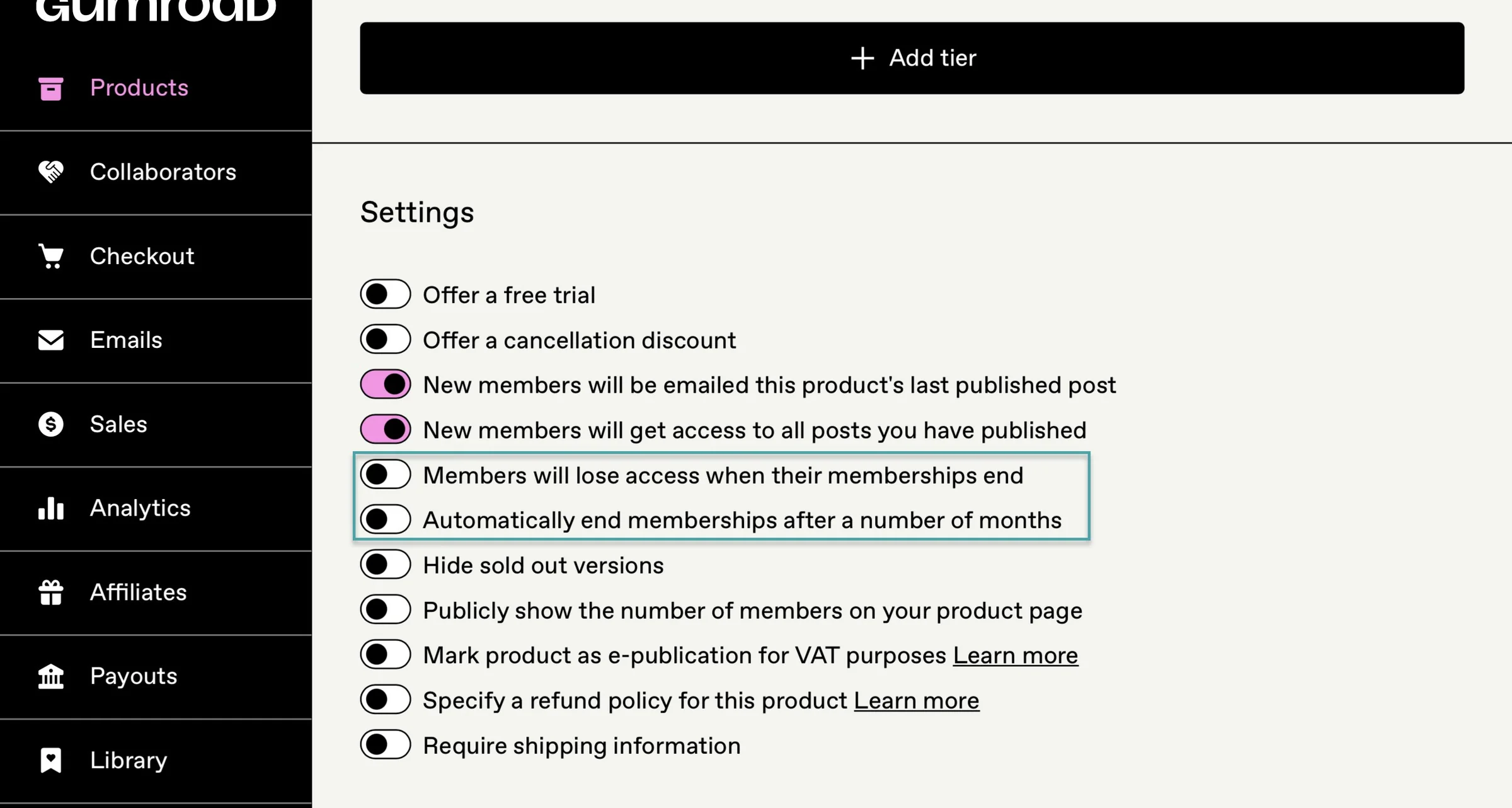 payhip vs gumroad - subscription options