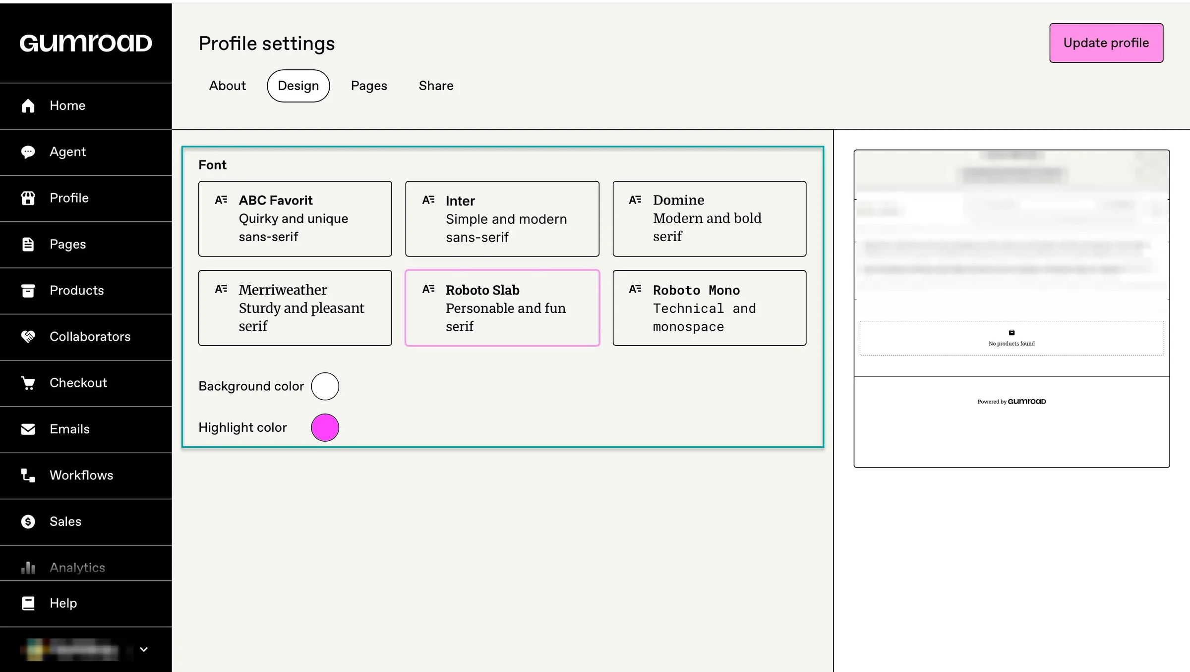 payhip vs gumroad - customize profile