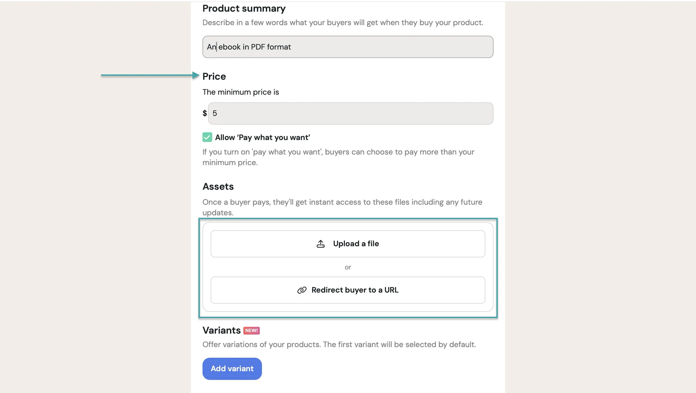 add price on buy me a coffee alternative