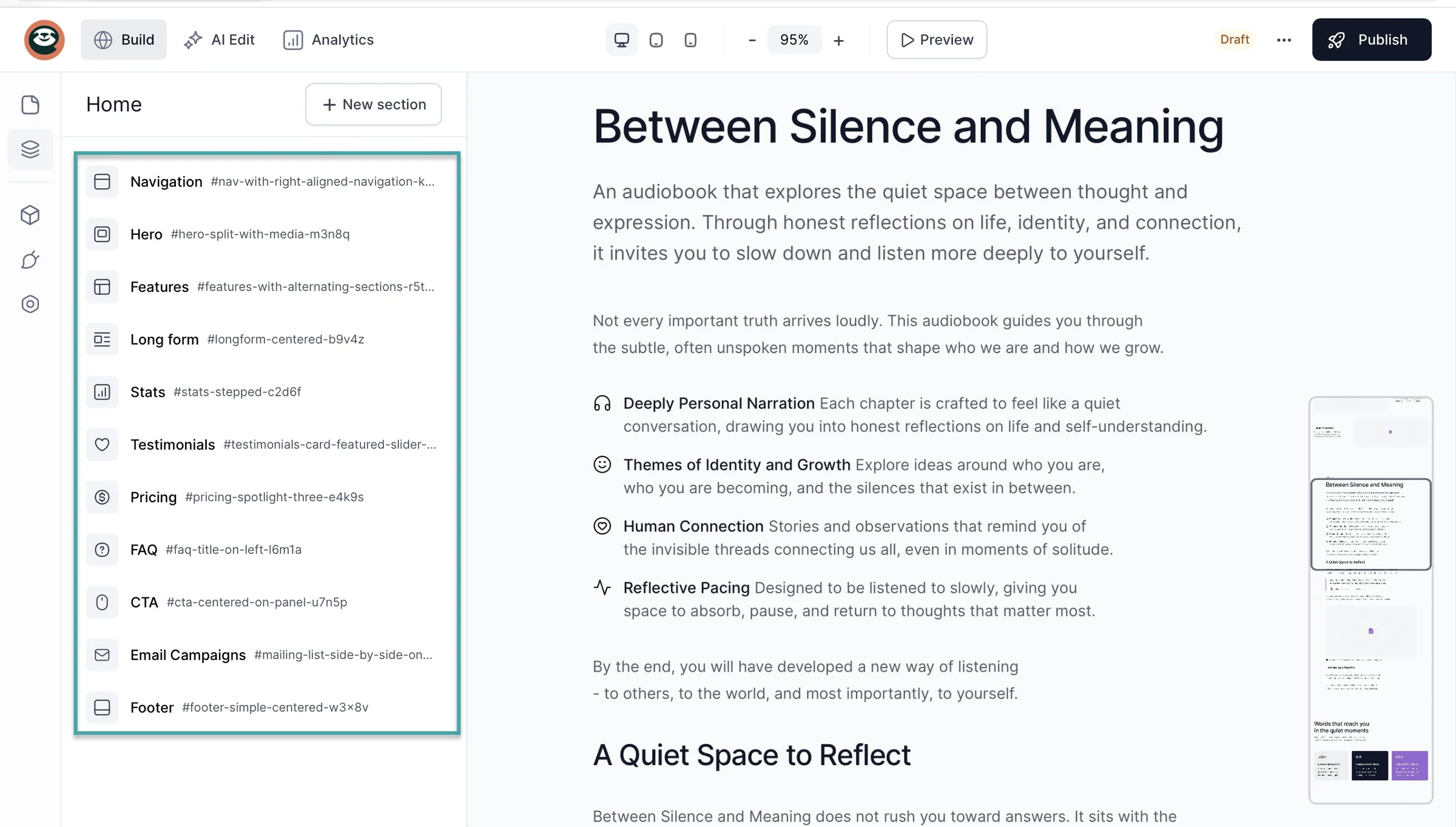 section options on buy me a coffee alternative