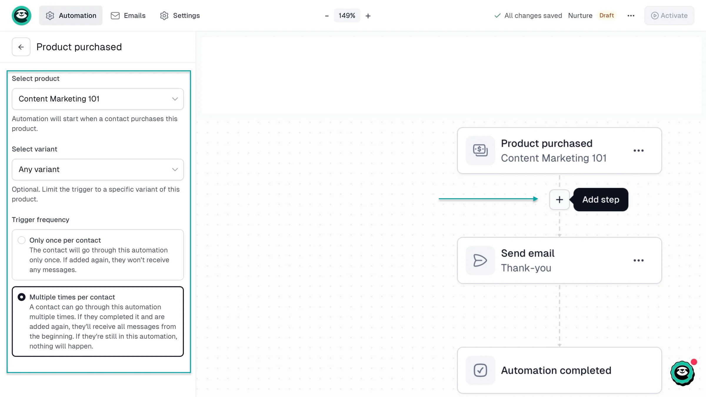 add step to workflow