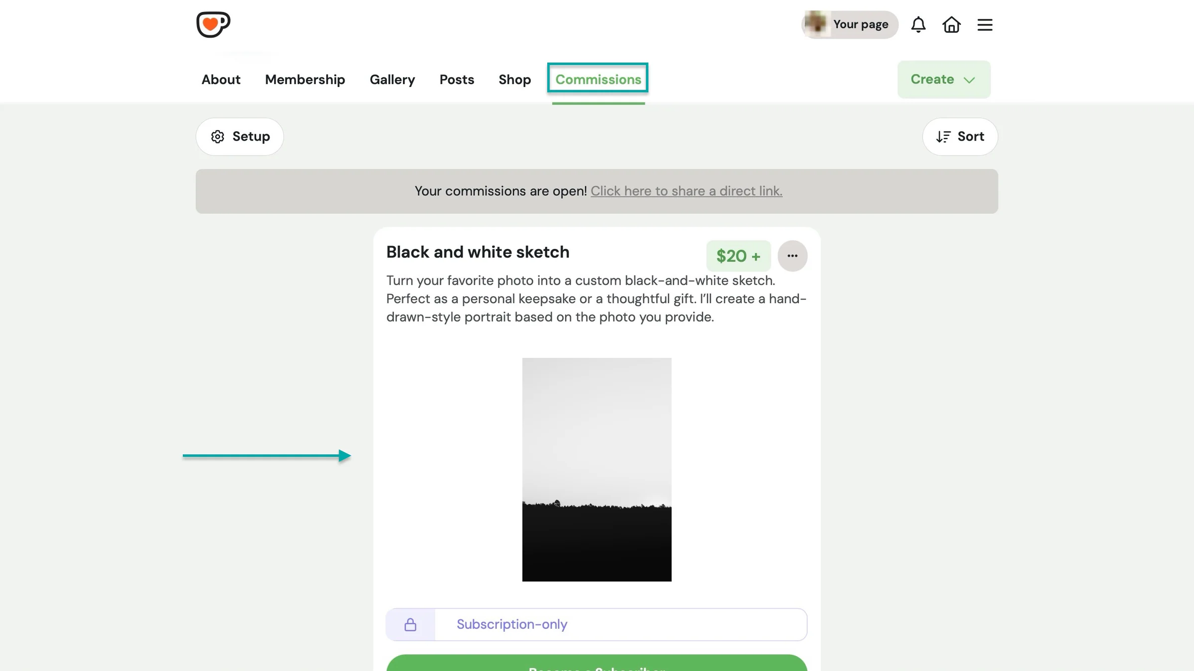 listing displayed on buy me a coffee alternative