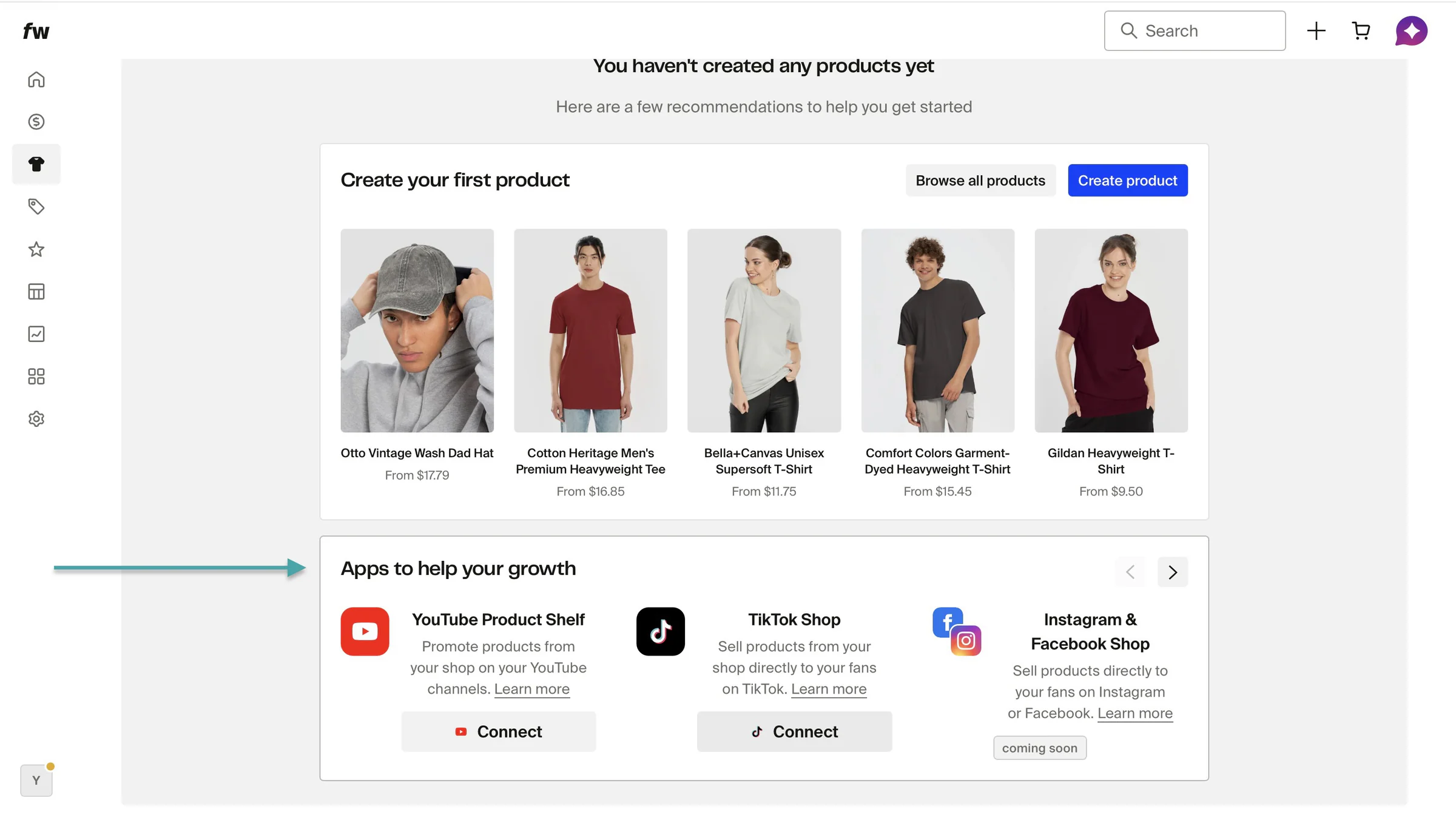 create product on buy me a coffee alternative