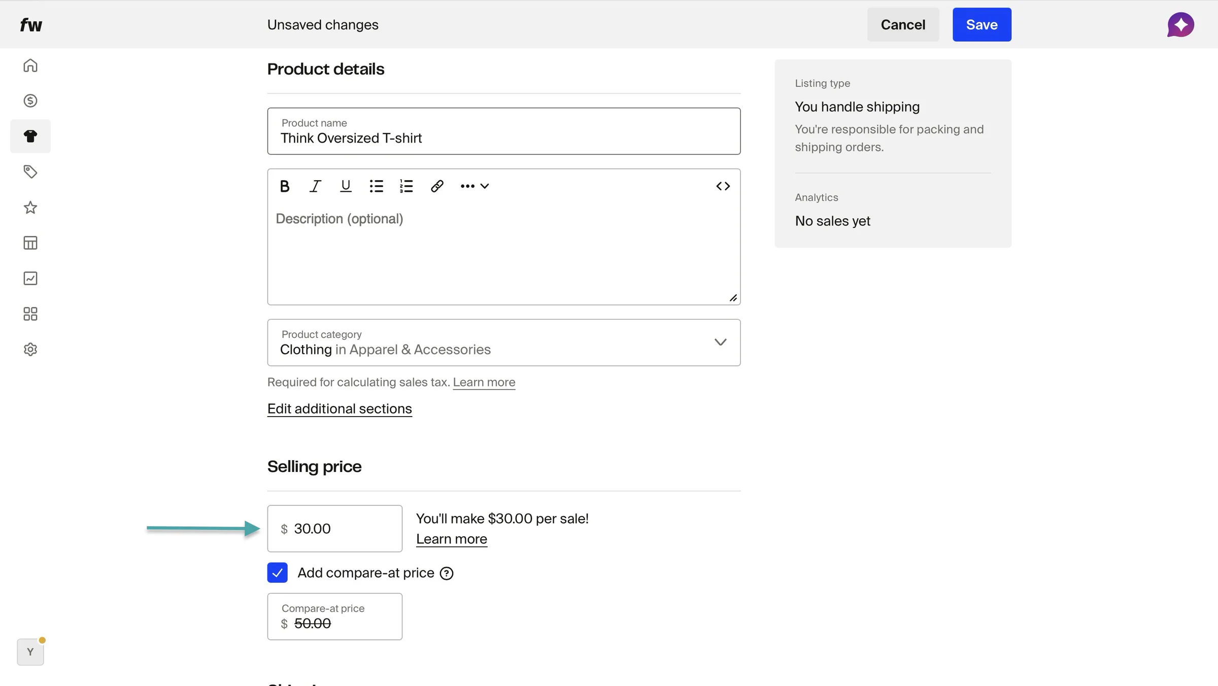 add product details