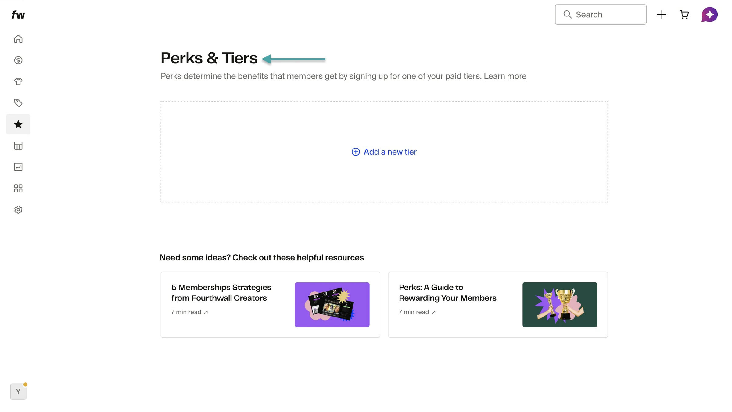 perks and tiers on fourthwall