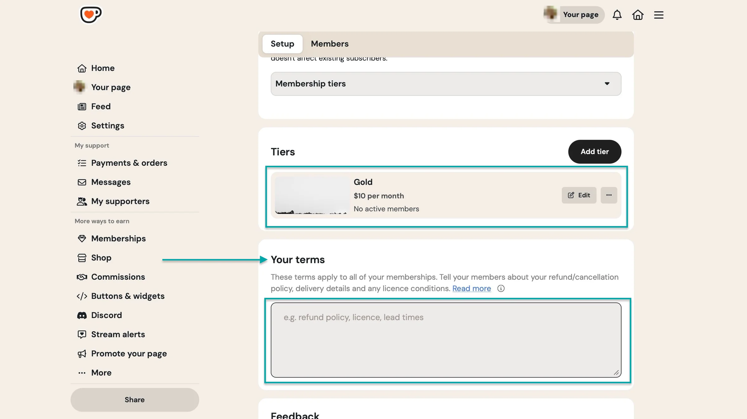 add your terms