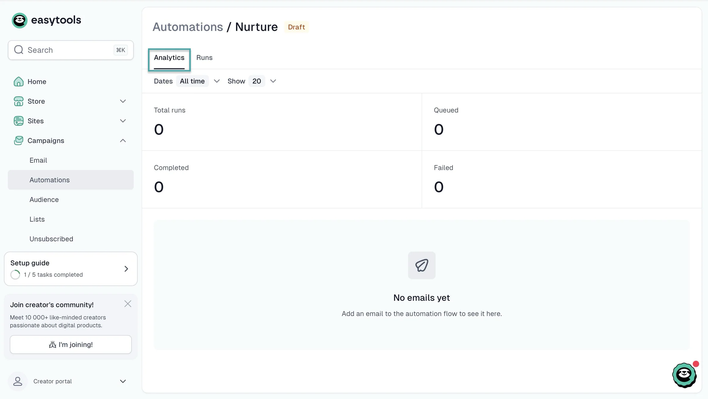 nurture analytics on buy me a coffee alternative