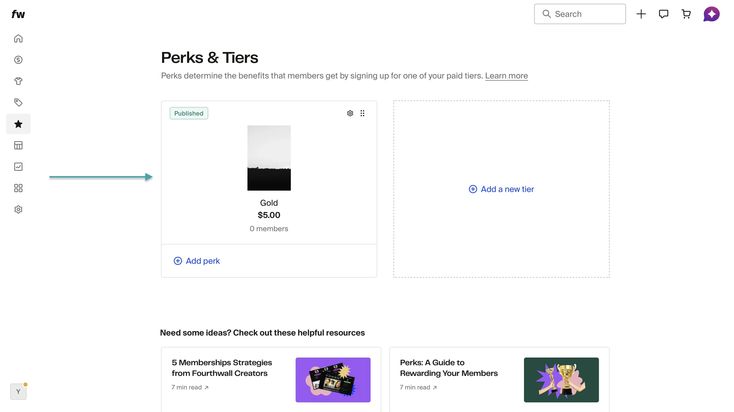 tier displayed on buy me a coffee alternative