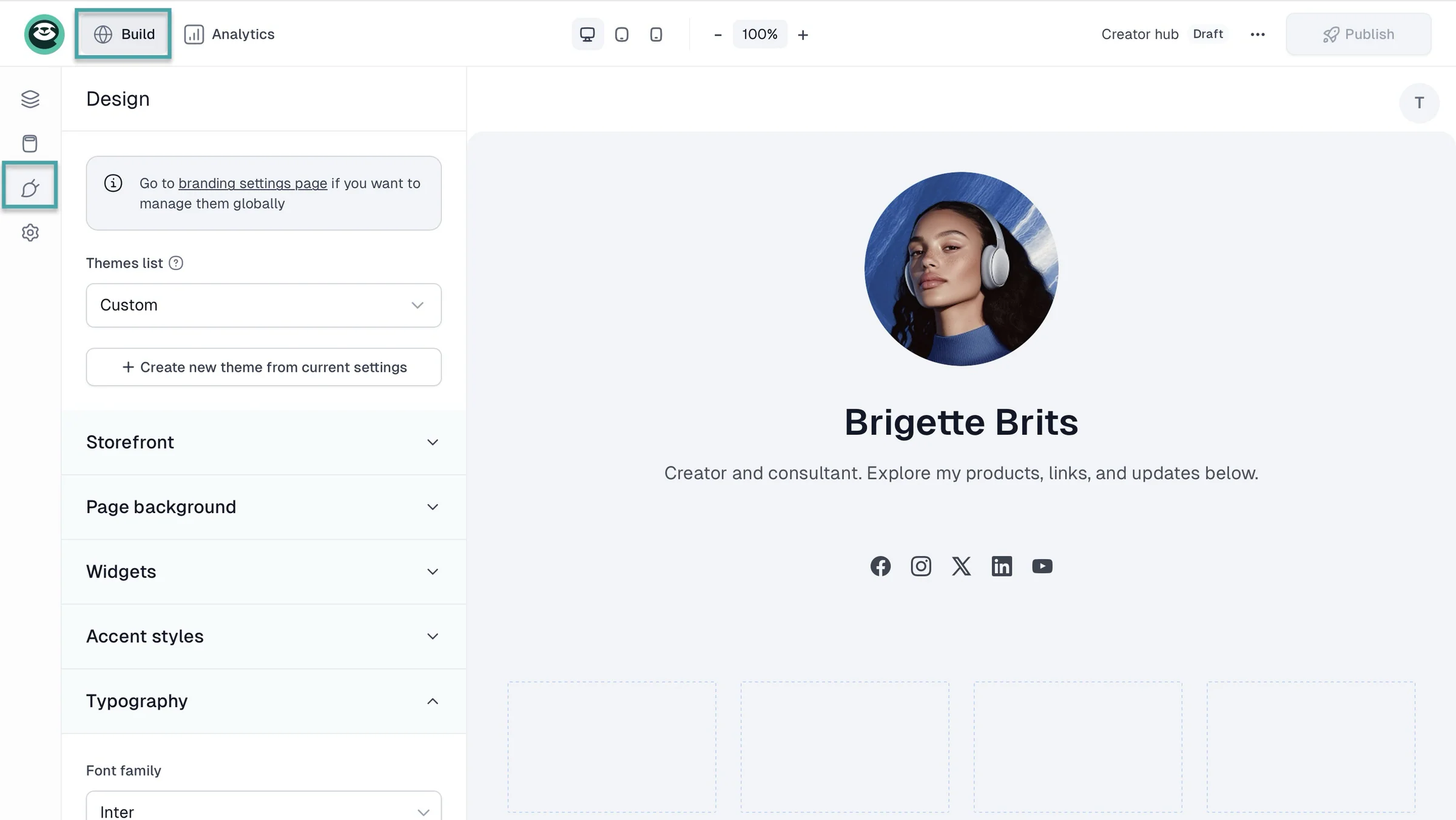design feature on buy me a coffee alternative