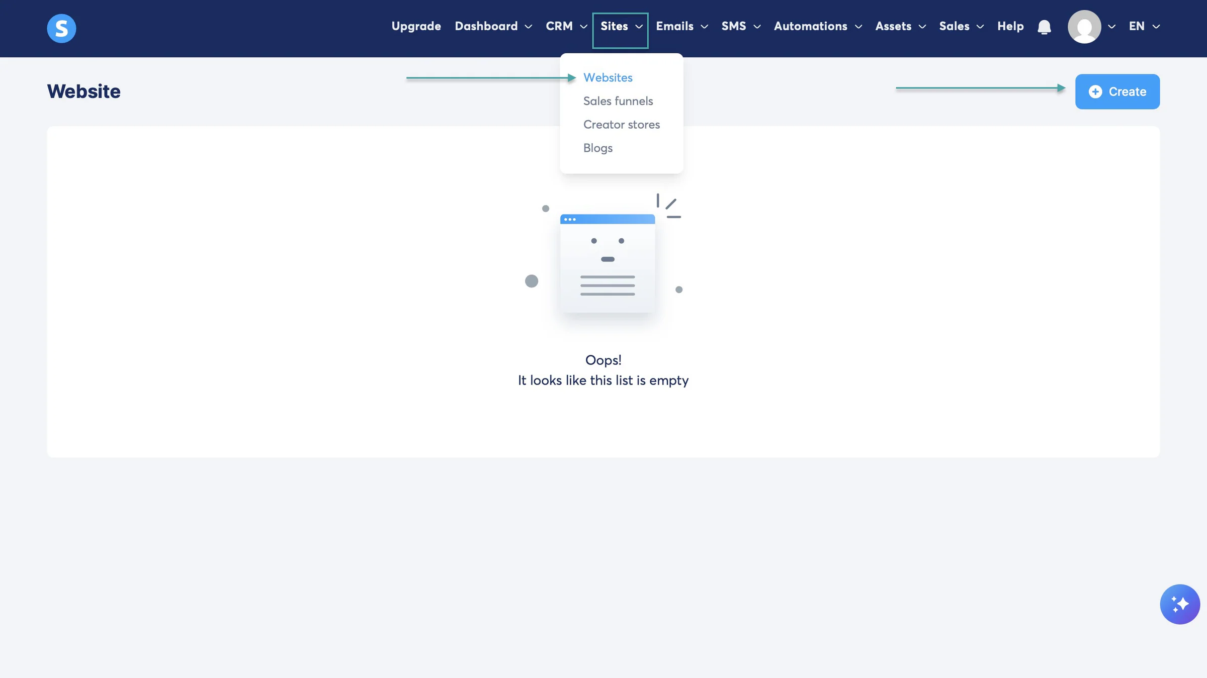 website feature on clickfunnels alternative