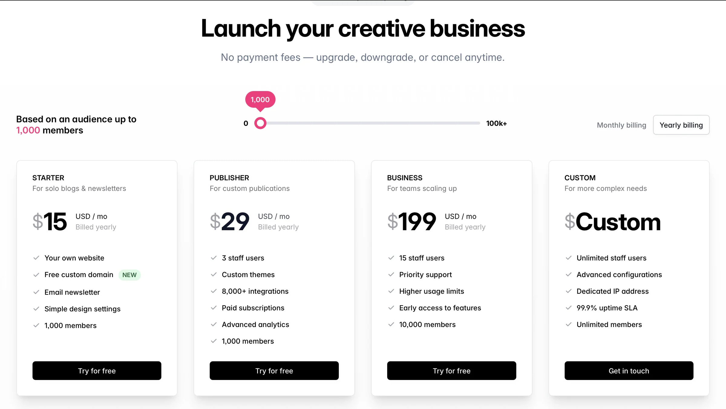 Ghost pricing plans