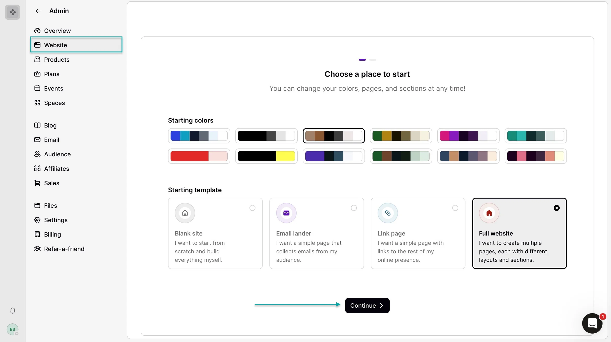 select website template