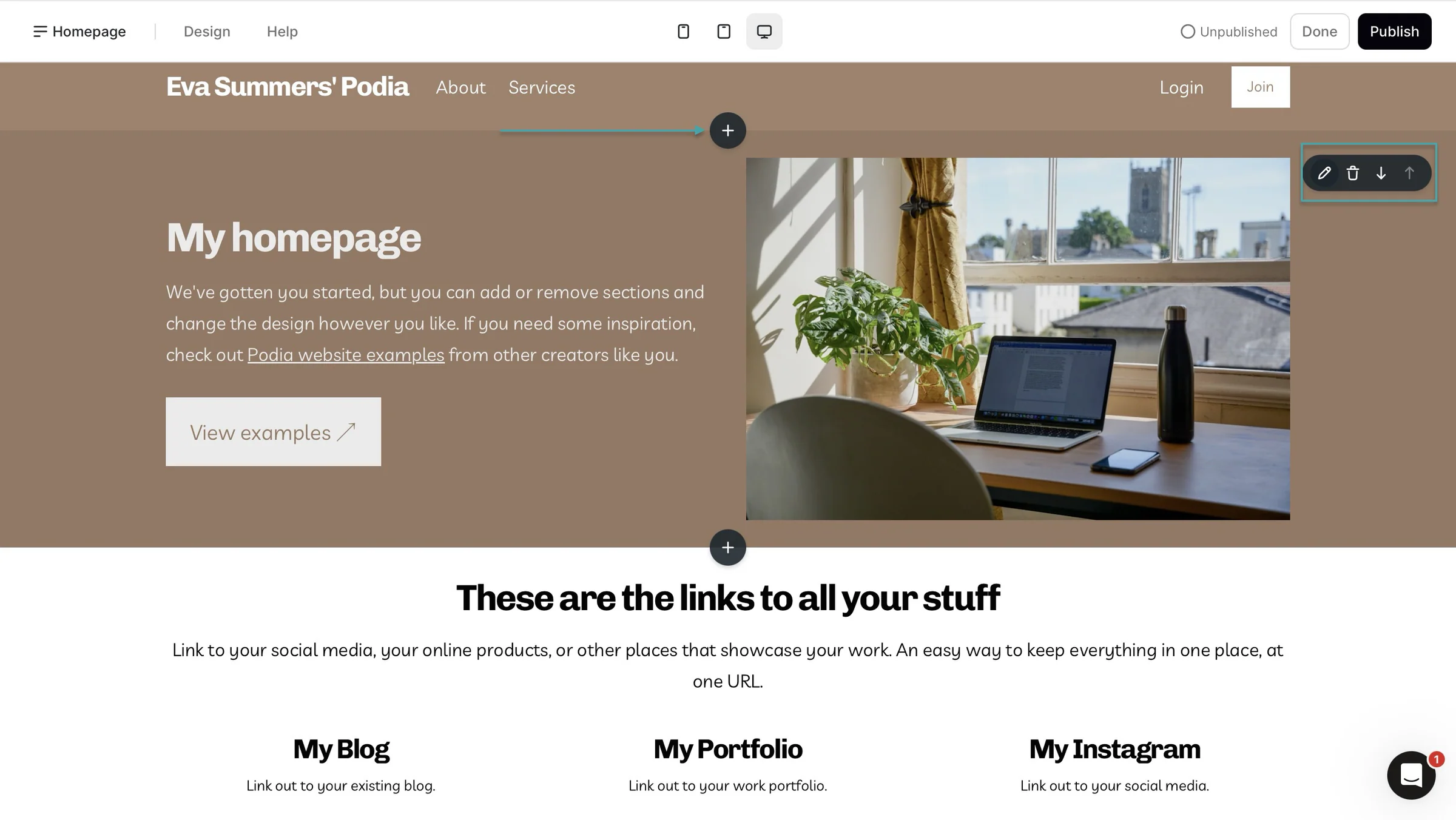 website on podia