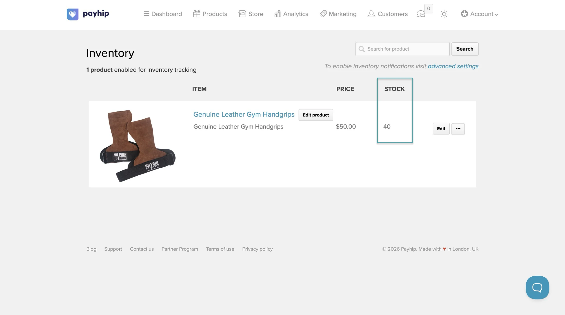 payhip vs gumroad - inventory feature