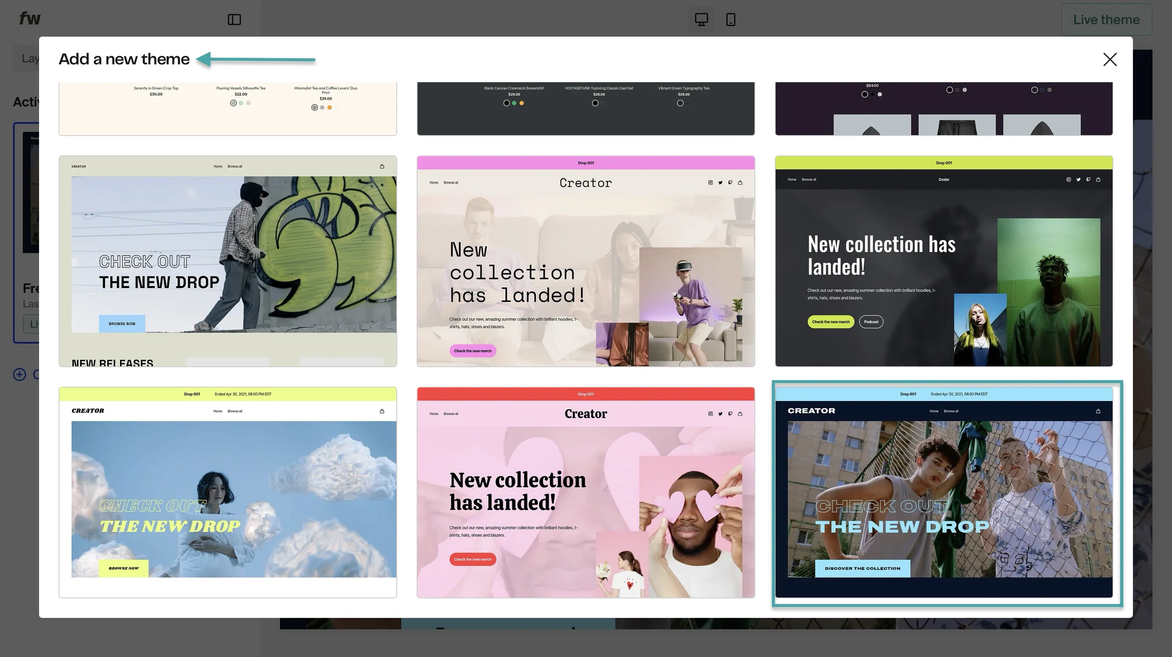 select a theme