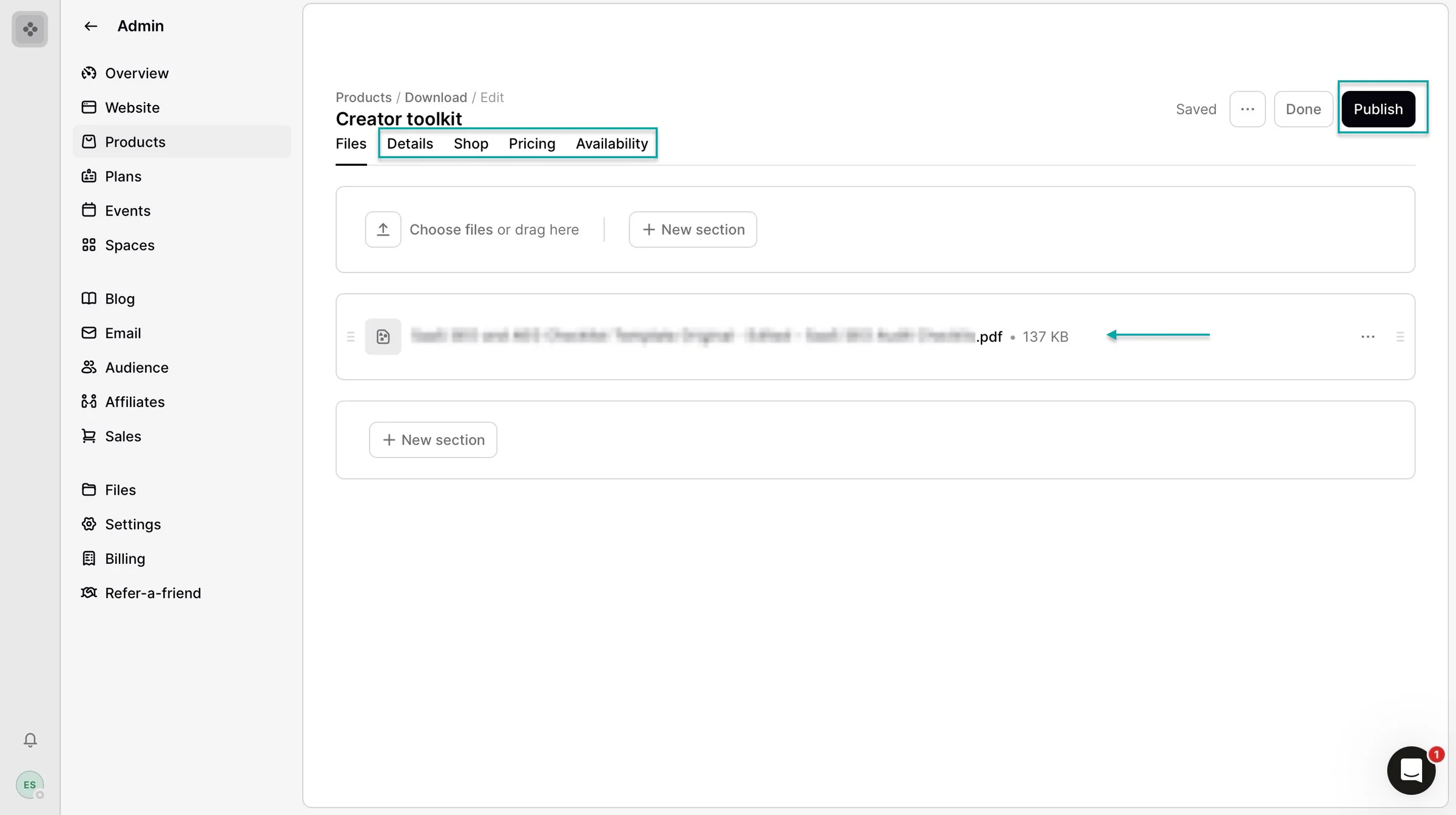file added on podia